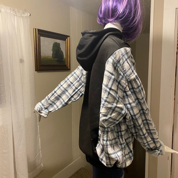 Upcycled No Evil Eye thematic hoodie - Picture 2 of 5